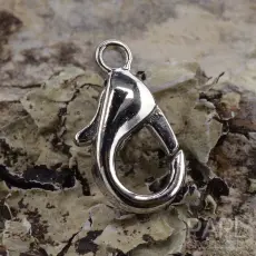 Lås Karbinhake 10x6 mm, Platinafärg (10st)