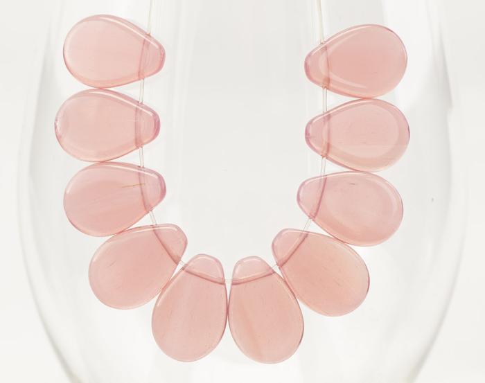 Glaspärla Droppe 12x18 mm, Rosa (10st)