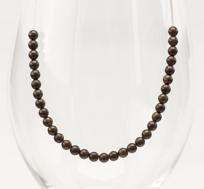 Vaxad glaspärla matt 4 mm, Mörk choklad (60st)
