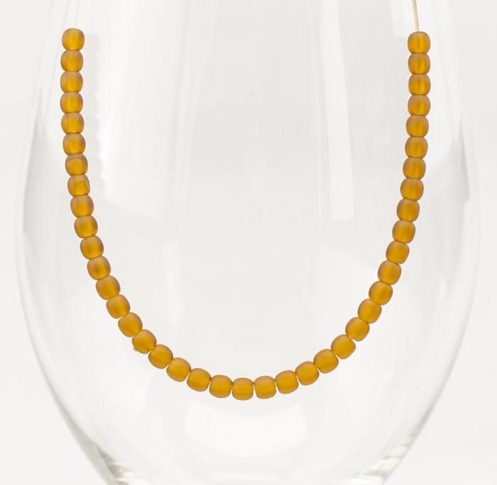 Frostad glaspärla 4 mm, Brun (60st)