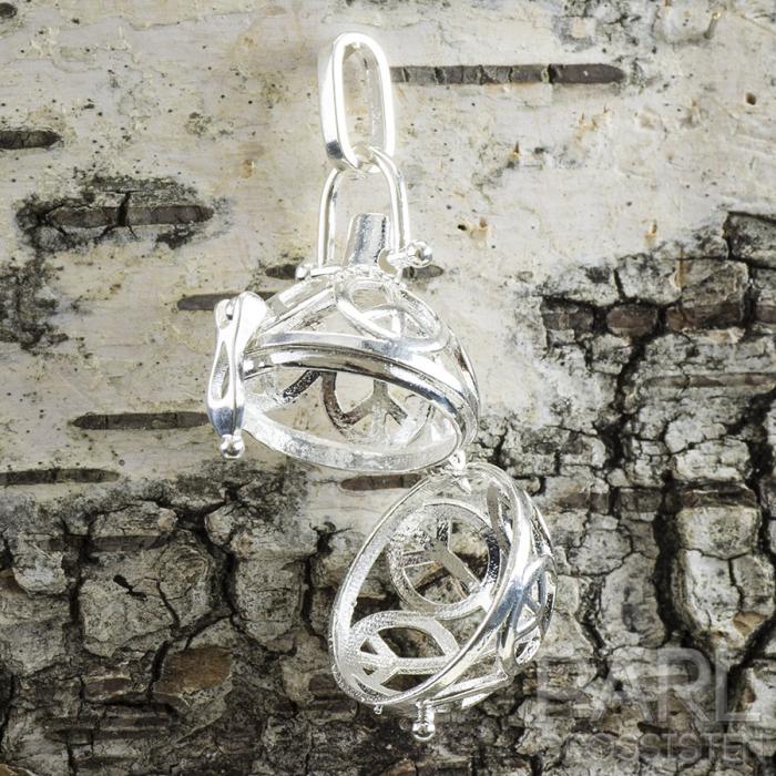 Pärlbur öppningsbar 24x27 mm, Silverfärg (st)