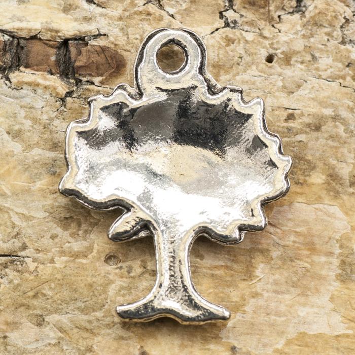 Berlock Träd 28x24x1.8 mm , Antiksilver (2st)