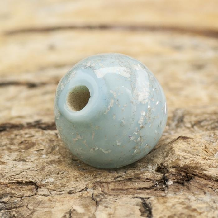 Glaspärla Lampwork 9x7 mm, Ljusblå (5st)