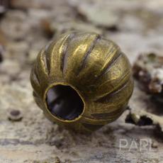 Randig kula 6 mm, Antikbrons (20st)