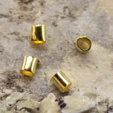 Klämpärla avlång 1,5 mm, Guldfärg (100st)