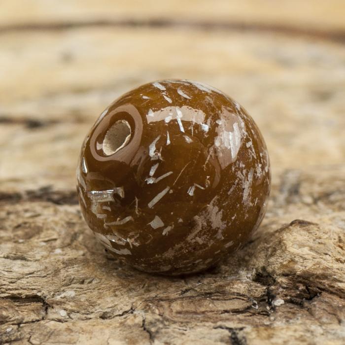 Glaspärla Lampwork 9x7 mm, Chokladbrun (5st)