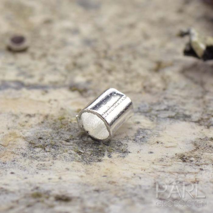 Klämpärla avlång 1,5 mm, Silverfärg (100st)