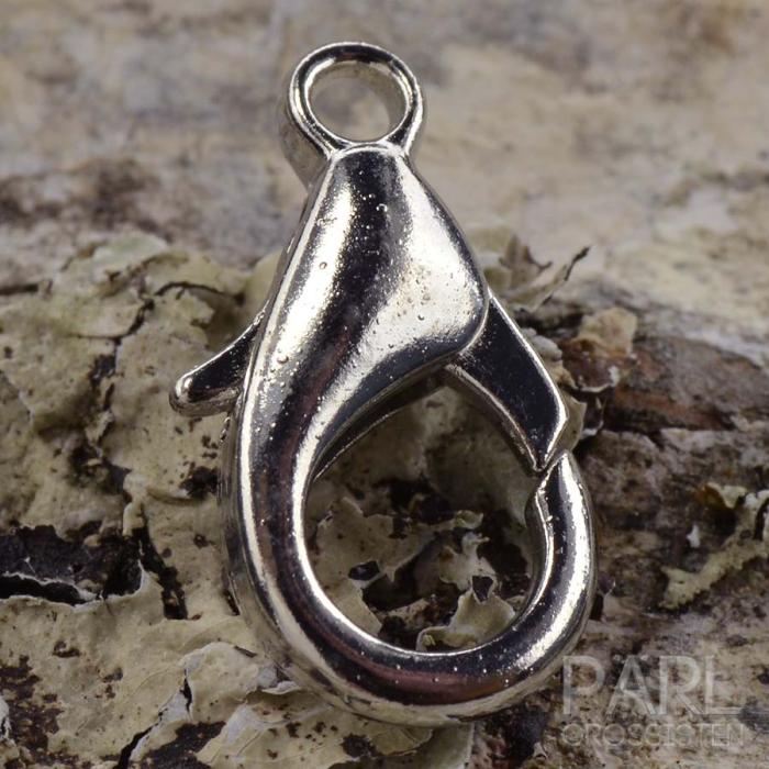 Lås Karbinhake 15,5x9 mm, Platinafärg (5st)