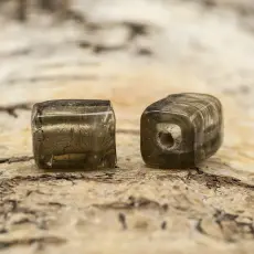 Glaspärla Rätblock 9x12 mm, Grå (5st)