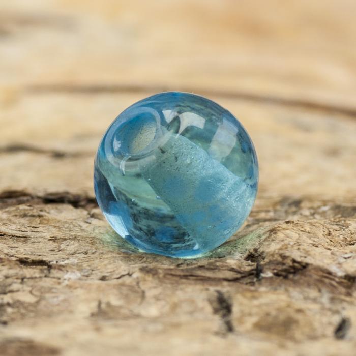 Glaspärla Prick 8x7 mm, Turkos (10st)