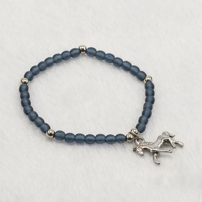 Armband Häst M, Blå/Silverfärg (st)