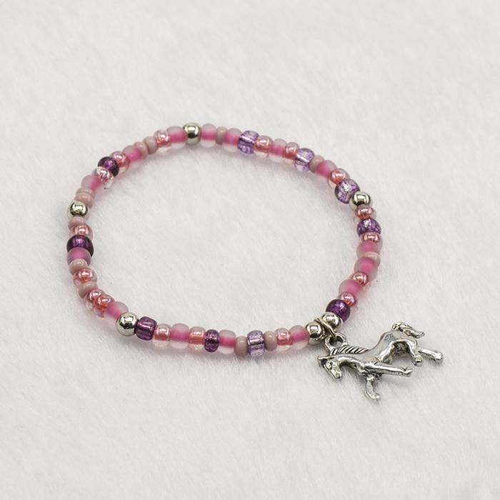 Armband Häst XS-S, Rosa/Silverfärg (st)