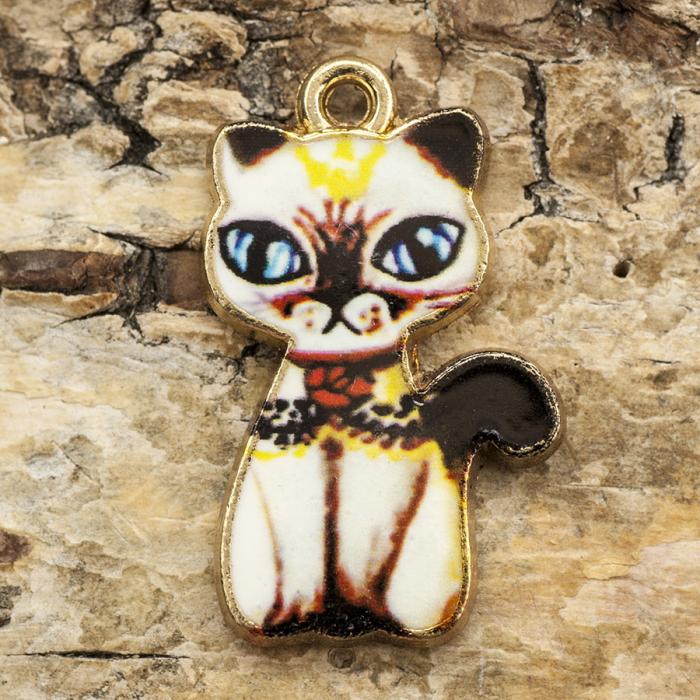Berlock Katt 23x14 mm, Färgmix (st)