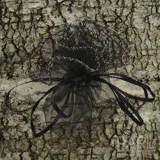 Rund tygpåse organza 26 cm, Svart (st)