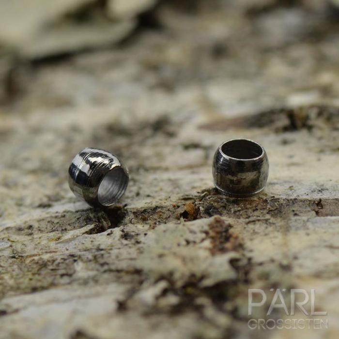 Klämpärla rund 2 mm, Svart (100st)