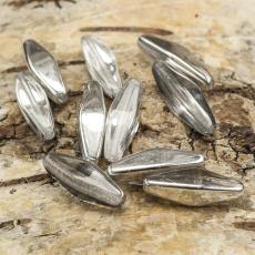 Glaspärla 20x6 mm, Klar/Silverfärg (5st)