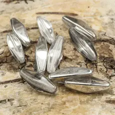 Glaspärla 20x6 mm, Klar/Silverfärg (5st)