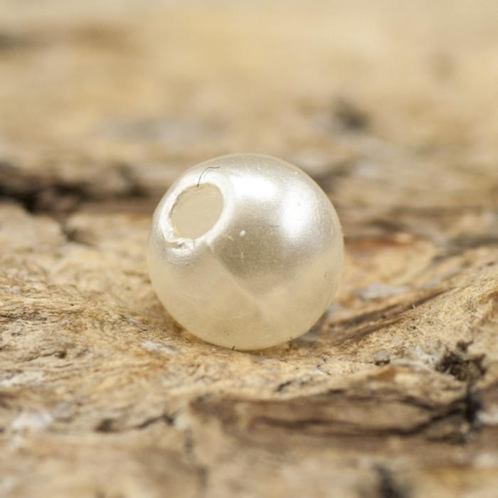 Rund akrylpärla 4 mm, Äggskal (3g)