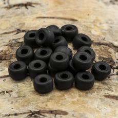 Frostad platt glaspärla 9 mm, Svart (20st)