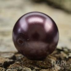 Vaxad glaspärla 14 mm, Mörk ljung (5st)