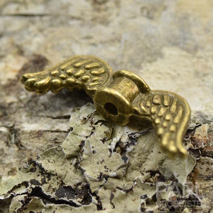 Mellandel Änglavingar 18x7 mm, Antikbrons (10st)