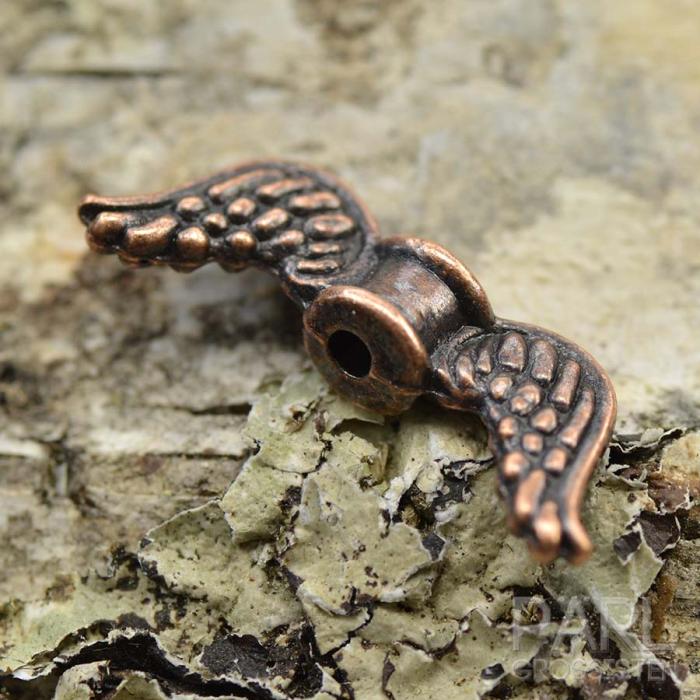 Mellandel Änglavingar 18x7 mm, Antikkoppar (10st)