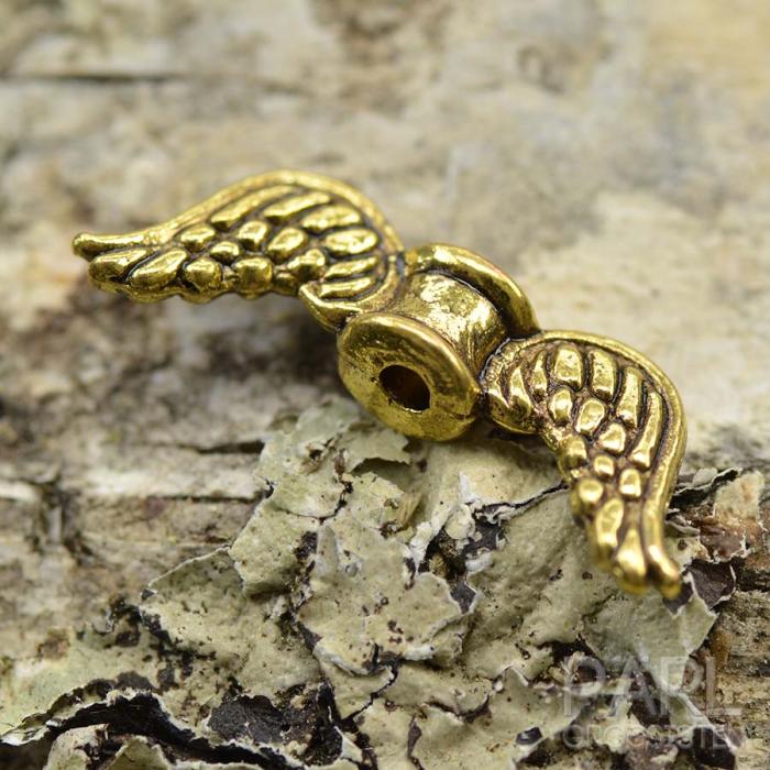 Mellandel Änglavingar 18x7 mm, Antikguld (10st)