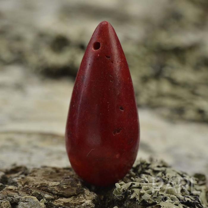 Droppe howlite, Röd (st)