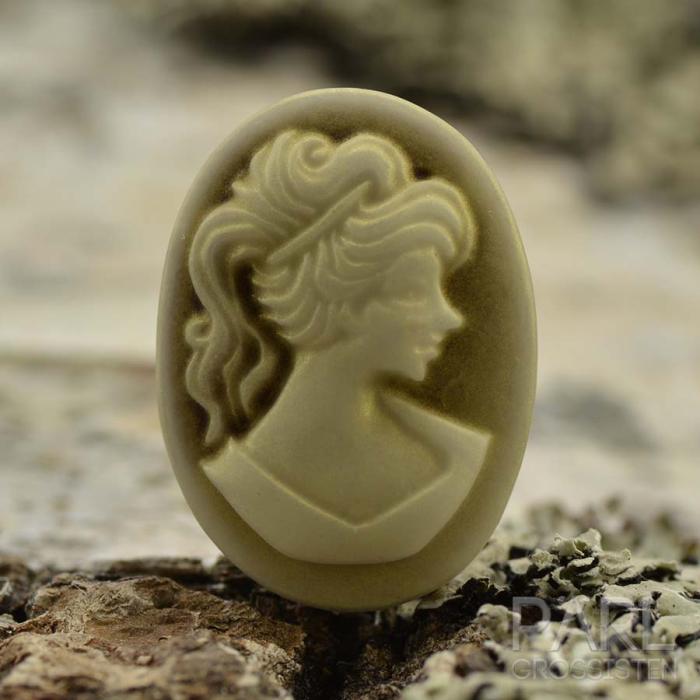 Cabochon Kamé resin 13x18 mm, Ljus gul (5st)