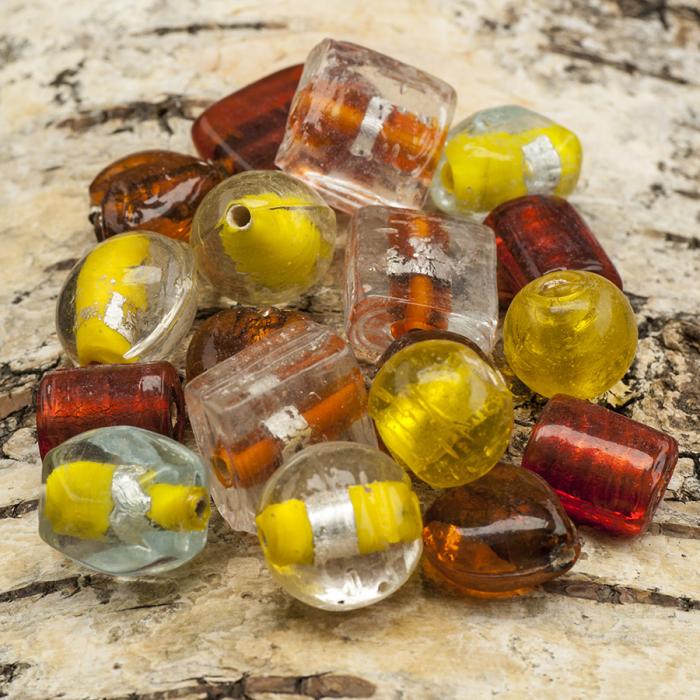 Glaspärlor 11-19 mm, Färgmix (100g)