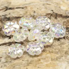 Akrylpärla Blomma 10 mm, Klar AB (100g)