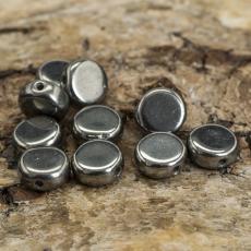 Glasp&auml;rla Lins 6 mm, Hematit (10st)