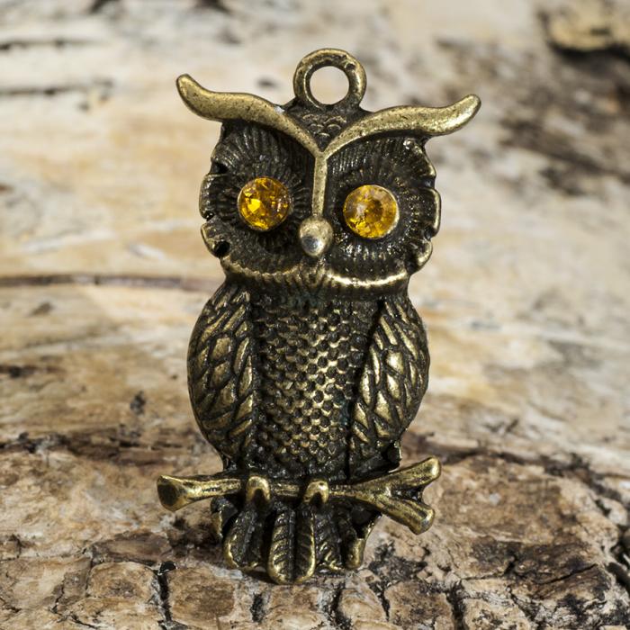 Berlock Uggla 17x31 mm, Antikbrons (st)