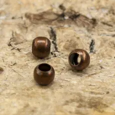Klämpärla rund 3 mm, Antikkoppar (ca 50st)