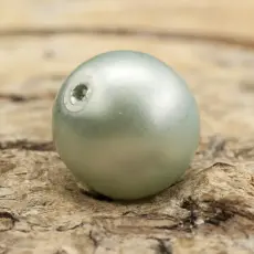 Vaxad glaspärla matt 8 mm, Silverblå (20st)