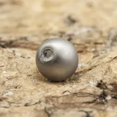 Vaxad glaspärla matt 4 mm, Mörk silver (60st)