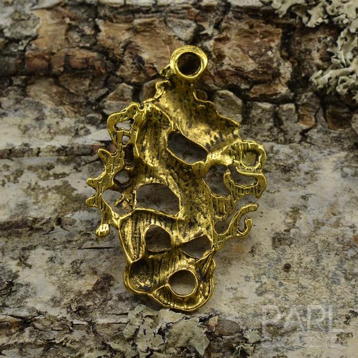 Berlock Kinesisk drake 41x27 mm, Antikguld (st)