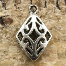 Berlock Romb 14x22 mm, Antiksilver (st)