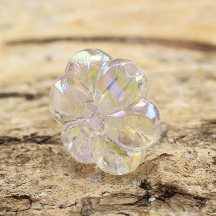 Akrylpärla Blomma 10 mm, Klar AB (40g)