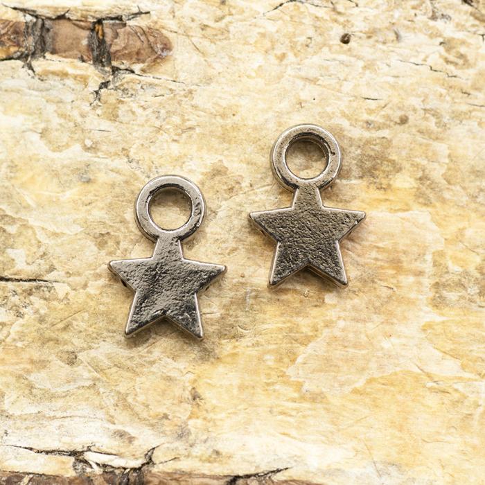 Berlock Stjärna 8x10 mm, Svart (10st)