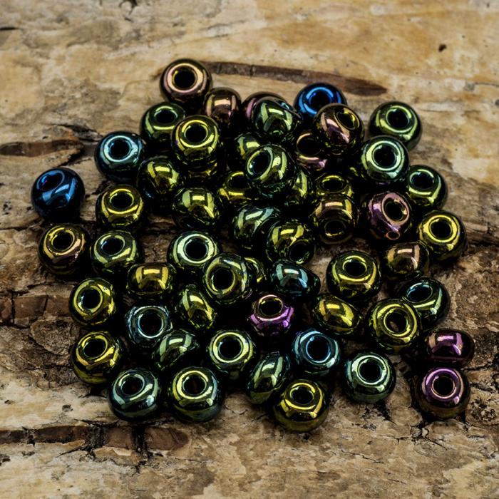 Seed Beads metallic 5 mm, Grönmulti (20g)