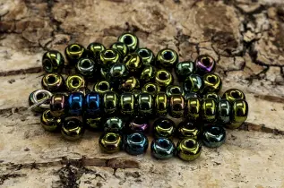 Seed Beads metallic 5 mm, Grönmulti (20g)