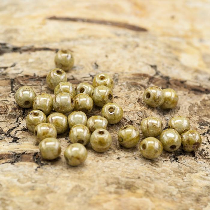 Melerad glaspärla rund 4 mm, Grön (60st)