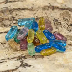 Glaspärla Avlång 4x11 mm, Färgmix (20st)