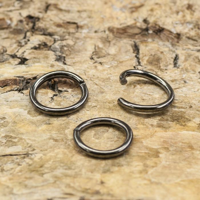 Ring öppningsbar 8 mm, Hematitfärg (50st)