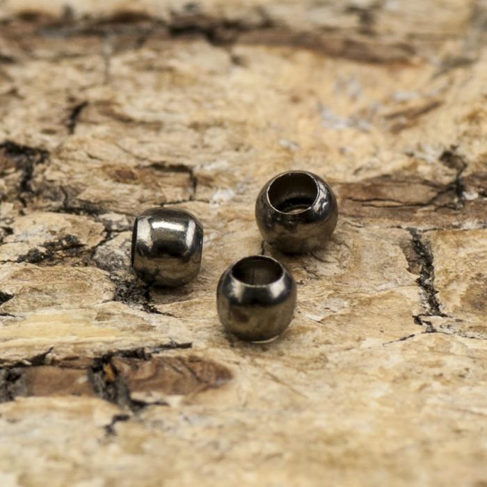 Klämpärla rund 3 mm, Hematitsvart (25st)