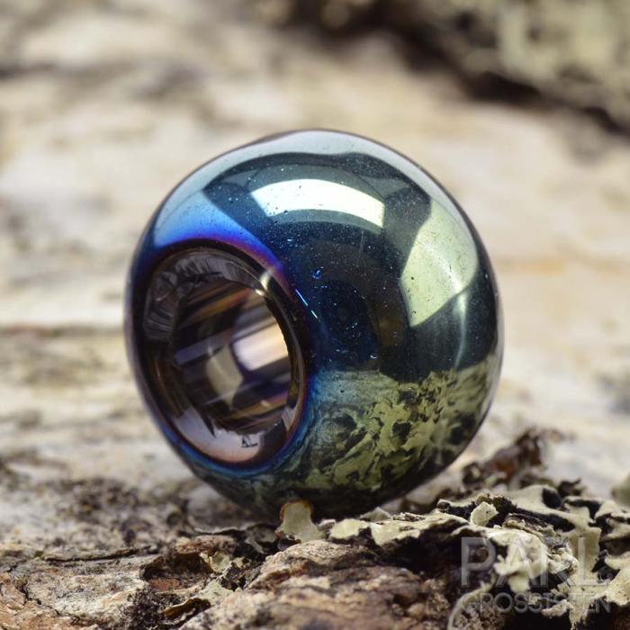 Slät ormlänkspärla 15x10 mm, Grön AB (st)