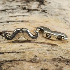 Mellandel Mustasch 5x16 mm, Silverfärg (10st)