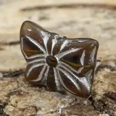 Glaspärla Fjäril 15x11 mm, Brun (5st)