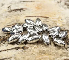 Akrylp&auml;rla Oval 6x12 mm, Silver (100st)